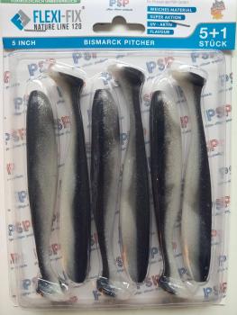 PSP Flexi Fix Nature Line 120mm  6 Stück Gummifisch Zander Hecht Barsch Raubfisch