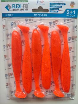 PSP Flexi Fix Nature Line 120mm  6 Stück Gummifisch Zander Hecht Barsch Raubfisch
