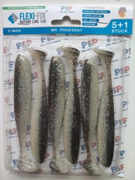 PSP Flexi Fix Nature Line 120mm  6 Stück Gummifisch Zander Hecht Barsch Raubfisch