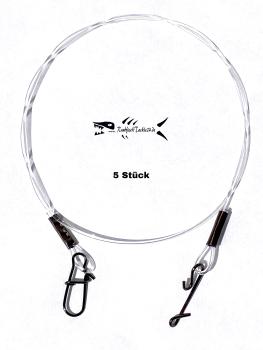 Fluorocarbon Vorfach WFT mit Snap Wirbel oder No Knot 5er/Pack