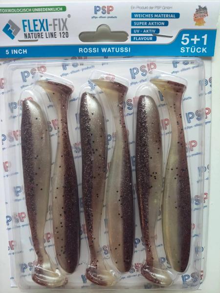 PSP Flexi Fix Nature Line 120mm  6 Stück Gummifisch Zander Hecht Barsch Raubfisch