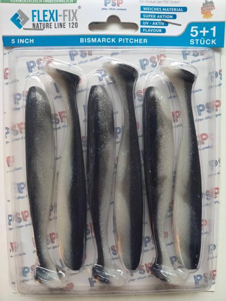 PSP Flexi Fix Nature Line 120mm  6 Stück Gummifisch Zander Hecht Barsch Raubfisch