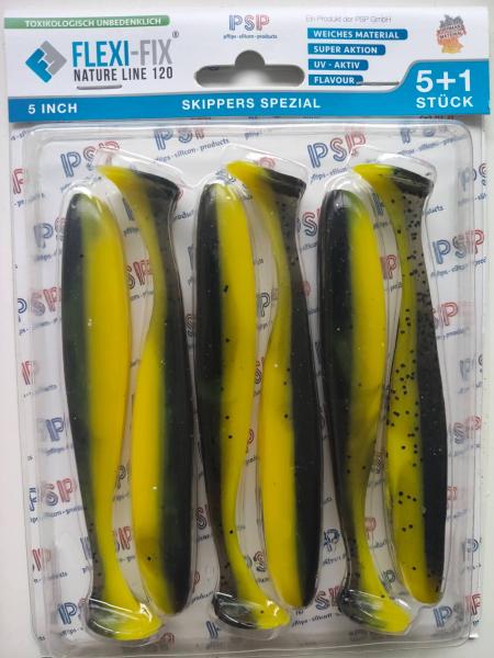 PSP Flexi Fix Nature Line 120mm  6 Stück Gummifisch Zander Hecht Barsch Raubfisch