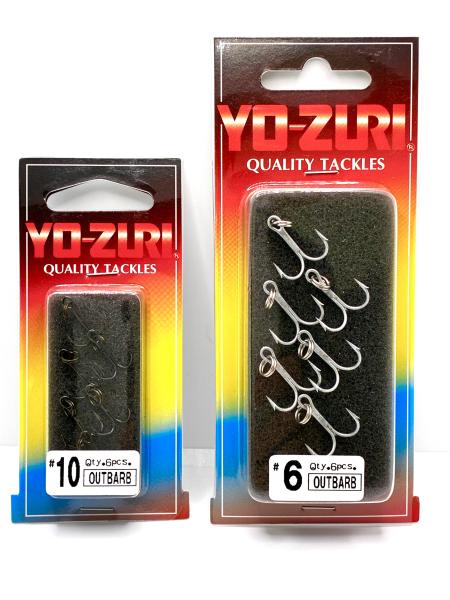 Yo-Zuri Drillinge Raubfisch Angeln Outbarb Wobbler Drillinge 6 Stück Gr.10/Gr.6