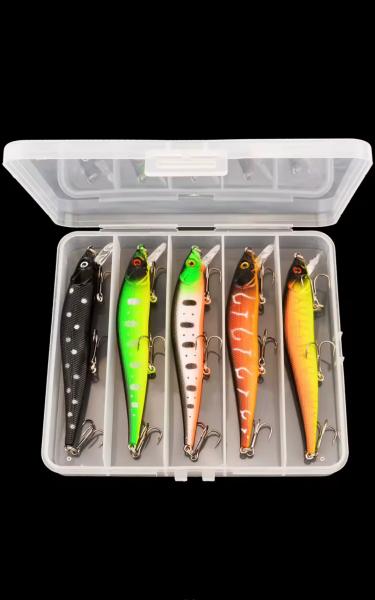 Wobbler Set 5 tlg.in Box 12cm 13,7g  Zander Hecht Barsch Raubfisch.
